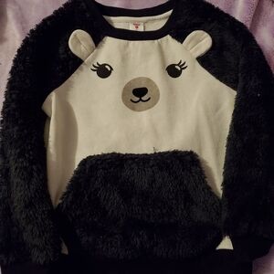 Kids' Black and White Bear Sweatshirt